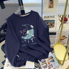 여성 빈티지 오버핏 풀오버 맨투맨 티셔츠 겨울 기모 긴팔티 000319355